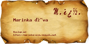 Marinka Éva névjegykártya